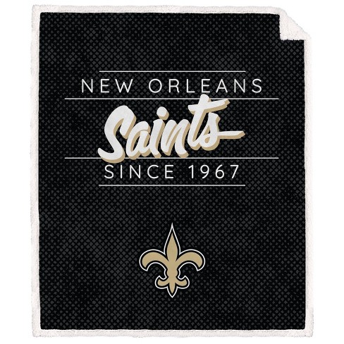 Nfl New Orleans Saints Legacy Script Faux Shearling Flannel Fleece ...