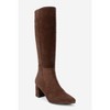 Sejas - Brown Suede Leather Block Heel Knee-High Boot (Women) brown suede 5 Forever & Always Shoes US - 3 of 4