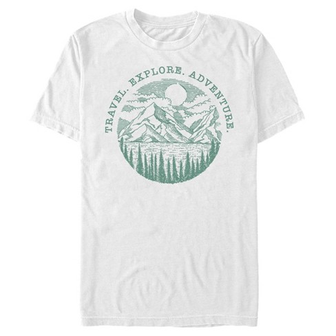 Men's Lost Gods Travel Explore Adventure Nature T-Shirt - White - Small