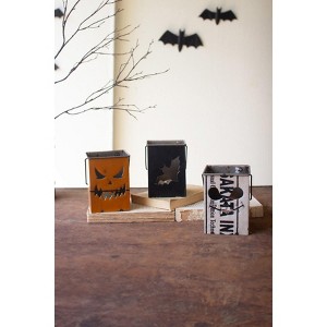 Kalalou Halloween Lantern, Set of 3 – Recycled Iron in Three Unique Spooky Styles - 1 of 4