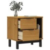 vidaXL Bedside Cabinet FLAM 19.3"x13.8"x19.7" Solid Wood Pine - 3 of 4