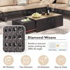 Whisen Diamond Weave Patio Sectional Furniture Set with Extendable Coffee Table, Collapsible Seat and Ice Bucket - 4 of 4