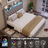 Queen Bed Frame with 50.8" Tall Headboard, Platform Velvet Upholstered Bed Frame with 4 Storage Drawers - 3 of 4