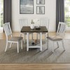 5 PCS Extendable Dining Table Set Dining Set with 4 Upholstered Dining Chairs, Storage Shelf & Foldable Leaves, Space-saving, Brown+White-ModernLuxe - 2 of 4