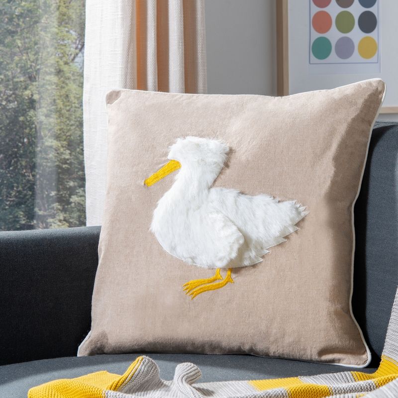 Quackadilly Goose Pillow - Beige/White - 20" X 20"  - Safavieh., 2 of 5