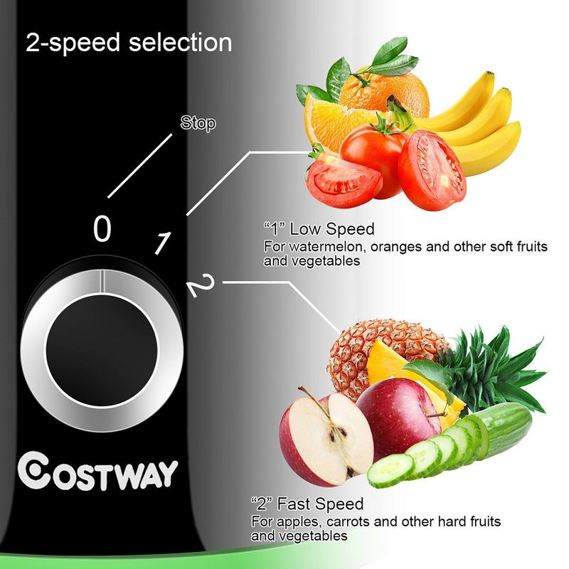 Costway Electric Juicer Centrifugal Juicer with 3-Inch Wide Mouth Centrifugal Juice Extractor 2 Speed, 5 of 10