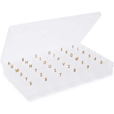 Bright Creations Bead Storage Organizer with Adjustable Dividers, Number Stickers, Crafts Supplies, 10.8 x 7 x 1.7"