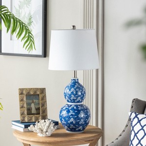 KTMBDW Chinoiserie Classic LED Table Lamp, Ceramic Vase Bedside Lamp for Bedroom, Living Room, Office, Blue & White - 1 of 4
