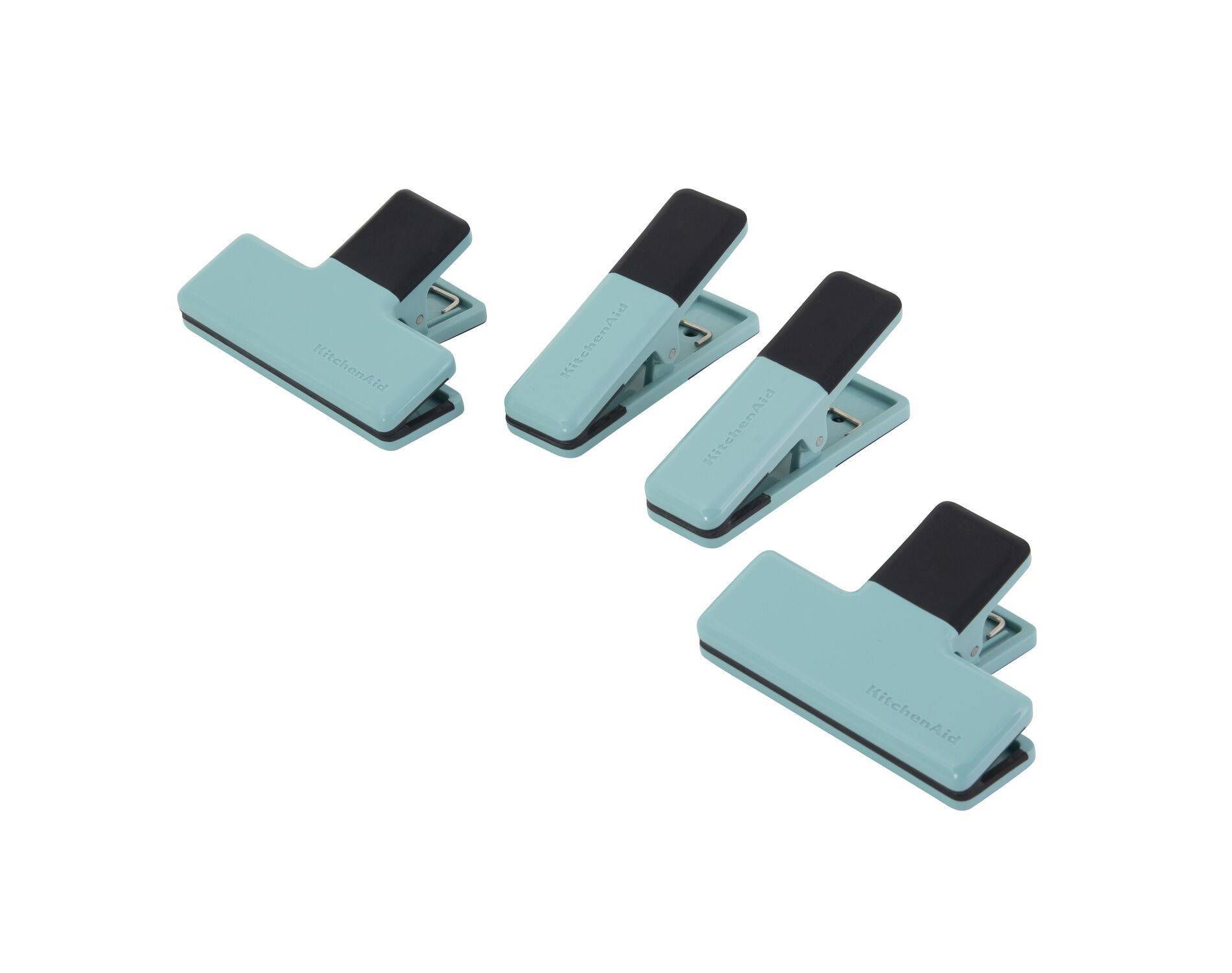 KitchenAid 4pc ABS Kitchen Clip Set Aqua Blue: Kitchen Organizer, Refrigerator Storage, Hand Wash, Lifetime Warranty