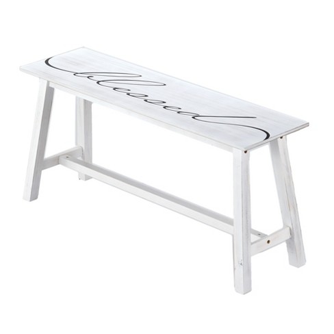 Featured image of post White Farmhouse Entryway Bench / This bench brings in the classic look of painted white wood with functional metal coat hooks.