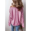 Women's Waffle Knit Patchwork Raglan Sleeve Sweatshirt - Shewin - 2 of 4