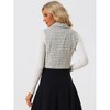 Allegra K Women's Tweed Notched Lapel Vintage Plaid Crop Sleeveless Waistcoat Vest - 4 of 4