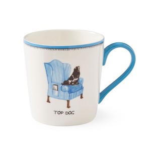 Kit Kemp by Spode 12oz Doodle Mug, Top Dog- Unique Doodle Pattern, Fine China, Dishwasher Safe, For Coffee and Tea, Ideal Celebration Gift - 1 of 4