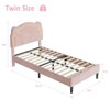 Twin Upholstered Smart LED Bed Frame with Adjustable Hills Headboard, PU Leather Platform Bed Frame for Kids - 2 of 4