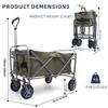SKRAN Folding Wagon, Heavy Duty Utility Beach Wagon Cart with Big Wheels, Adjustable Handle Drink Holders for Camping and Outdoor - 3 of 4