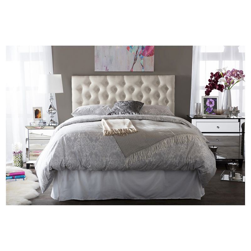 Viviana Modern And Contemporary Faux Leather Upholstered Button-Tufted Headboard - Baxton Studio, 5 of 6