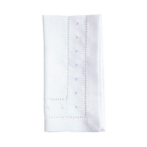 Saro Lifestyle Classic Hemstitch With Embroidered Border Dinner Napkin ...