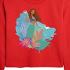 Disney Ariel Cropped Long Sleeve Crew Neck Sweatshirt - Red - X-Large - 2 of 3