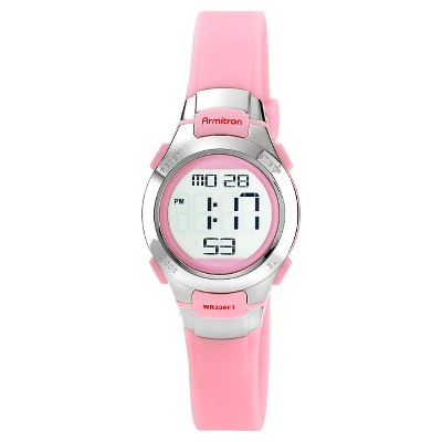 digital pink watch