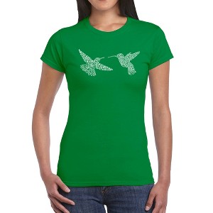 LA Pop Art Hummingbirds - Women's Word Art T-Shirt - 1 of 4