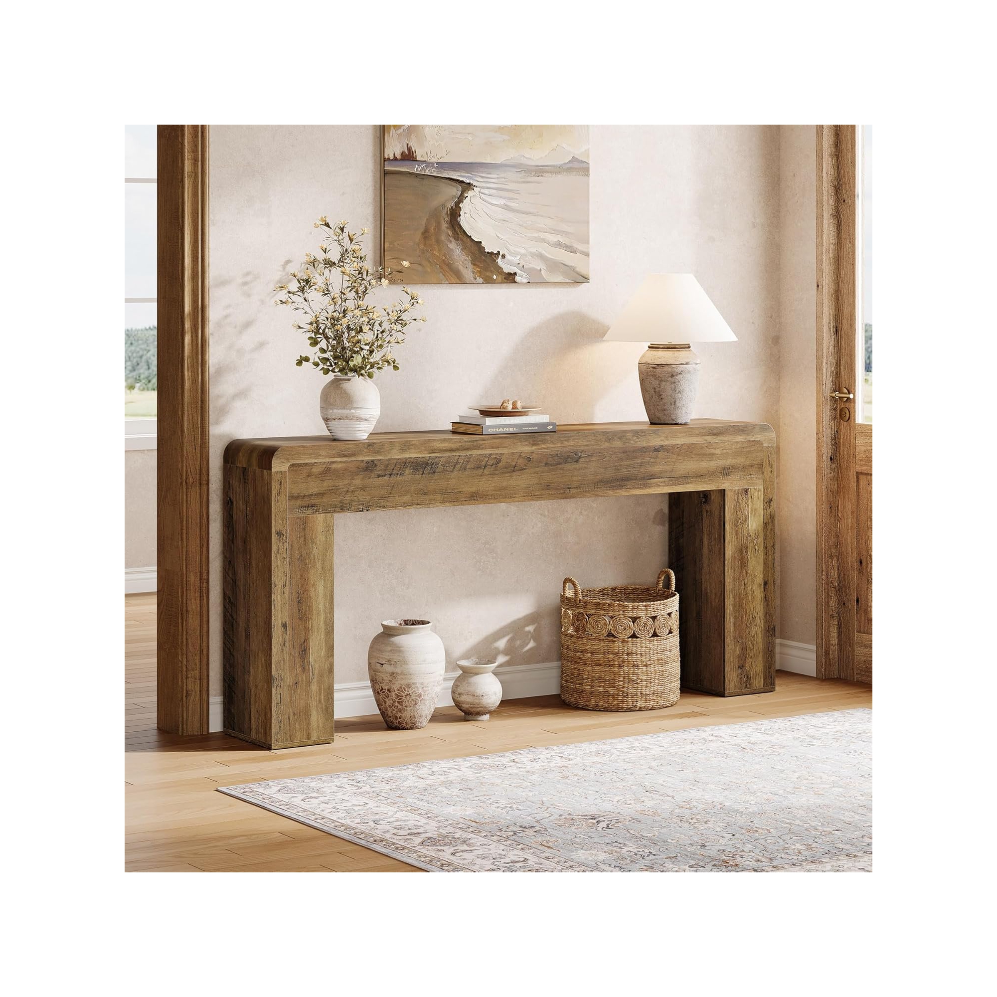 70.9-Inch Extra Long Console Table,Wooden Sofa Table Behind Couch, Farmhouse Entryway Console for Living Room, Hallway, Foyer