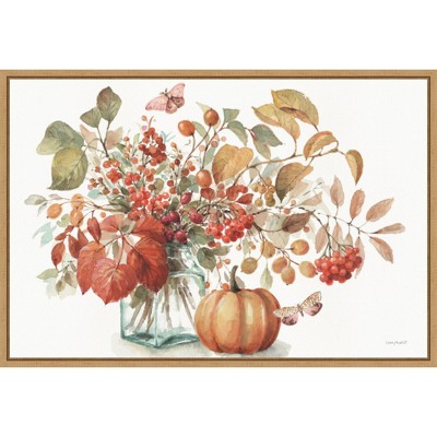 Amanti Art Autumn in Nature 01 on White by Lisa Audit Canvas Wall Art Print Framed 33 x 23-in.