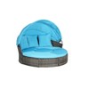 5-Piece Outdoor Patio Round Daybed Set, Wicker Conversation Group with Retractable Canopy, Soft Cushions, and Storable Table - 3 of 4