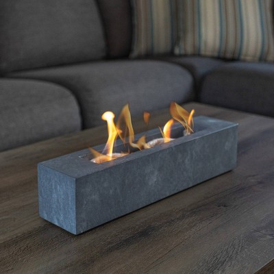 Gray Concrete Tabletop Gas Fire Pit