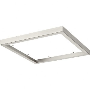Progress Lighting, Everlume Collection, 1-Light, Flush Mount, Brushed Nickel, Edgelit Square Trim - 1 of 4