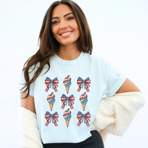 Simply Sage Market Patriotic Ice Cream Stacked Coquette Garment Dyed Tee - 1 of 4