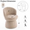 YOUNIKE Boucle Fabric Swivel Accent Chair Modern Upholstered Barrel Chair 22" Wide Living Room Chair Single Sofa Chair - 2 of 4