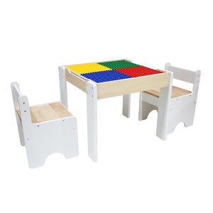 Teamson Kids Multi-Activity Table with Reversible Tabletop & Chairs Set - 1 of 4