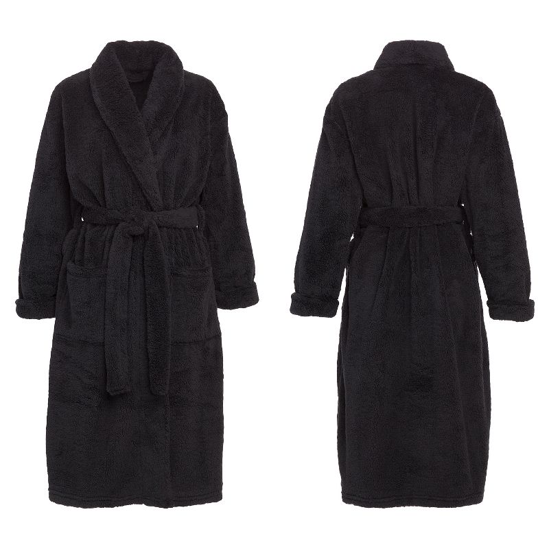 Women's Fuzzy Plush Fleece Robe, Warm Soft Bathrobe for Her, 5 of 7