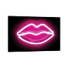 Neon Lips Pink on Black by Hailey Carr Unframed Wall Canvas - iCanvas - 4 of 4