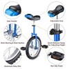 Yescom 16 In Wheel Outdoor Unicycle Adjustable Seat Exercise Bicycle Balance Training for Adults Teenagers Kids, Blue - 2 of 4