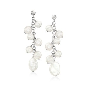 Ross-Simons 5.5-9mm Cultured Pearl Drop Earrings in Sterling Silver - 1 of 3