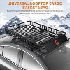 Roof Rack,Heavy Duty Car Rooftop Cargo Carrier Basket with Cargo Net,Luggage Holder with Extension for Universal,Pick Up Trucks - 3 of 4