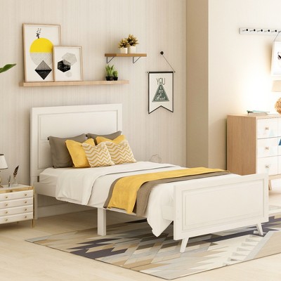Twin size Platform Bed with Headboard and Footboard-ModernLuxe