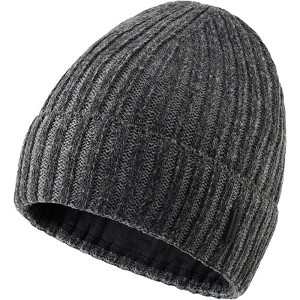 ZUPPAD Adult General Sizing Fleece Lined Cuffed Beanie Hat for Men Women Knitted Winter Wool Beanies Skull Cap Warm Watch Hats 1 Pack - 1 of 4