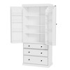 Ridstar 77 in. H Freestanding Kitchen Pantry Cabinet with 3 Adjustable Shelves, 8 Door Shelves & 3 Drawers-White - 3 of 4