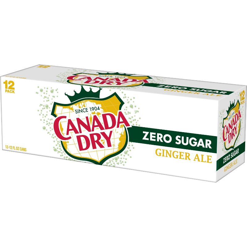 Canada Dry Zero Sugar Ginger Ale Soda - 12pk/12 fl oz Cans, 5 of 10