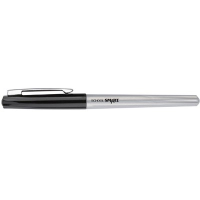 School Smart Fineliner Pen, 0.4 mm Ultra Thin Tip, Black, Pack of 12