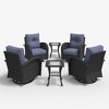 LayinSun Outdoor Patio Furniture Set, Black Rattan Wicker Sectional Swivel Rocker Chairs Sets - 2 of 4