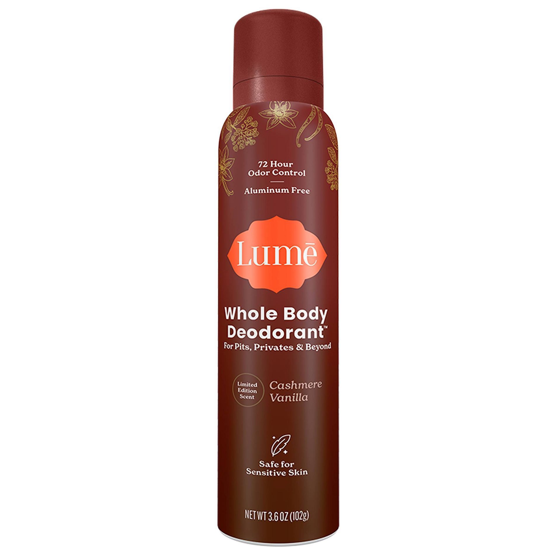 Lume Whole Body Aluminum Free  Deodorant Spray - Cashmere Vanilla - 3.6oz