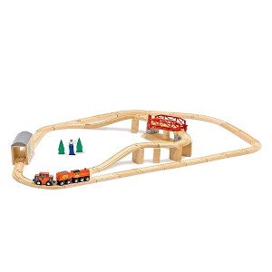 Melissa & Doug Swivel Bridge Wooden Train Set (47pc) - 1 of 4