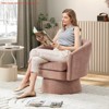 Office Modern Chenille Fabric 360° Swivel Barrel Chair w/ Ergonomic Curved Back & Storage Space, Stylish &Comfortable Lounge Armchair - 3 of 4