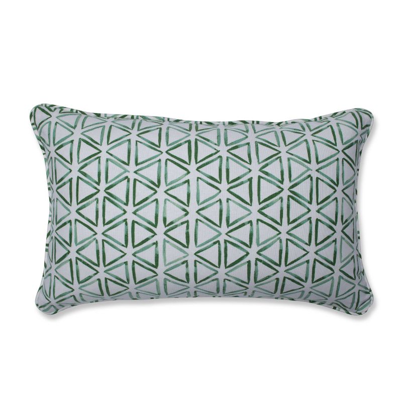 Painted Triangles Verte Lumbar Throw Pillow - Pillow Perfect, 1 of 7