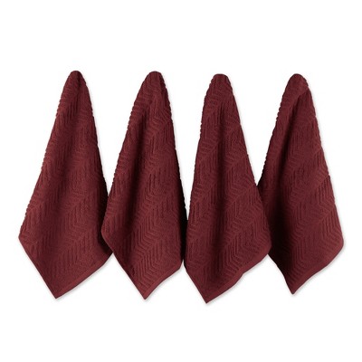 Design Imports Barn Red Chevron Luxury Barmop Set/4