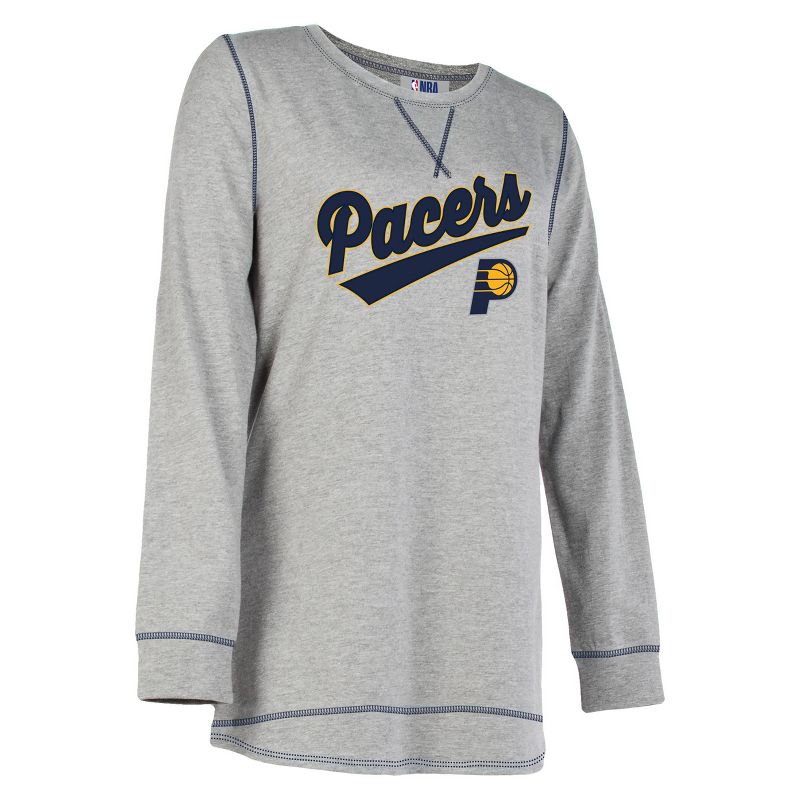 NBA Indiana Pacers Women&#39;s Gray Long Sleeve Team Slugger Crew Neck T-Shirt, 3 of 5