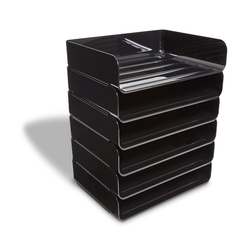 TRU RED Side Load Stackable Plastic Letter Tray Black(TR55329) , 1 of 5